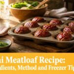 A plate of mini meatloaves with mashed potatoes and roasted vegetables.